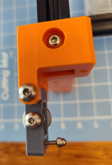 Idler and Belt Tension Arm installed on Leg