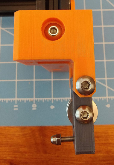 Idler and Belt Tension Arm installed on Leg