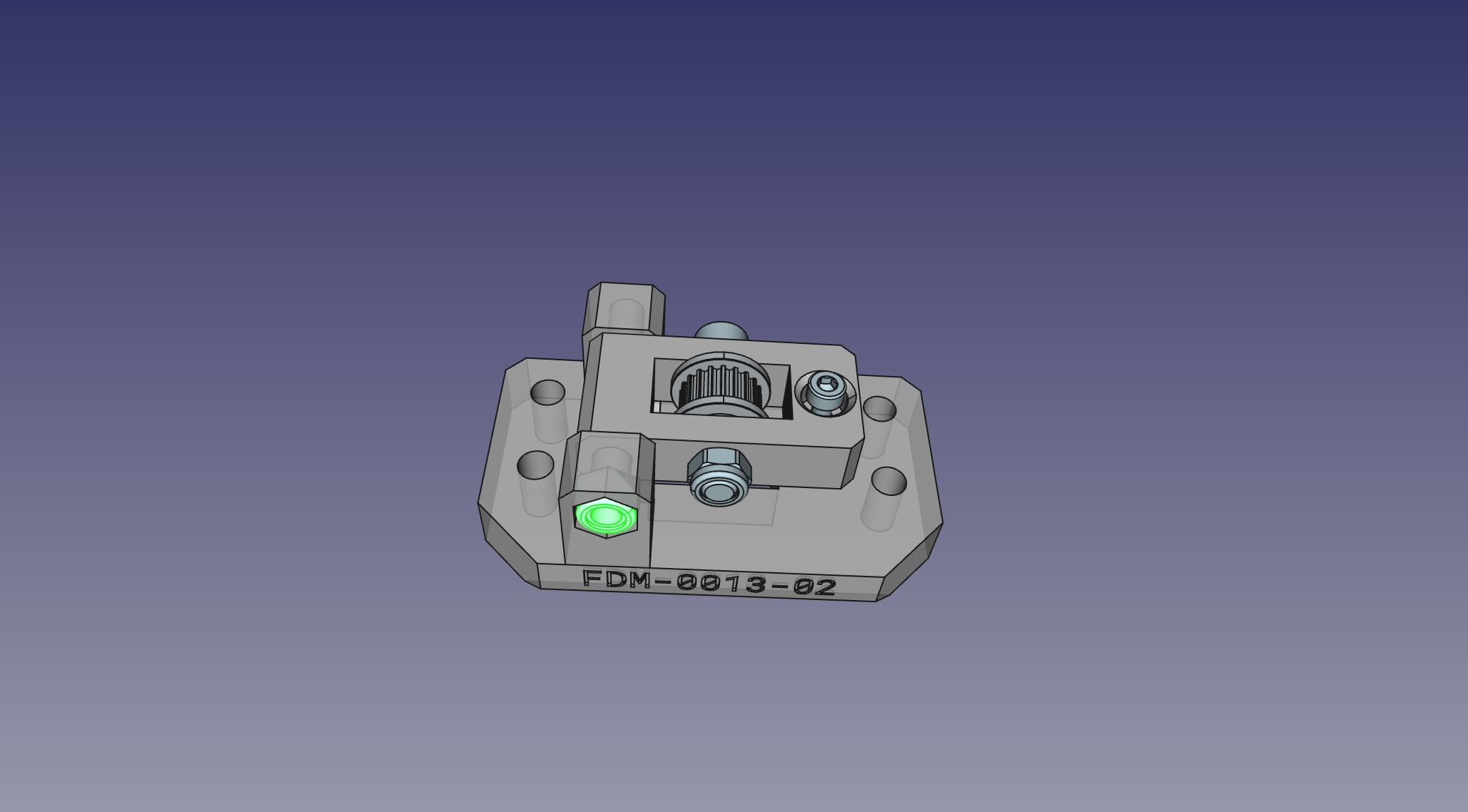Nyloc hex nut installed on the X Idler Mount