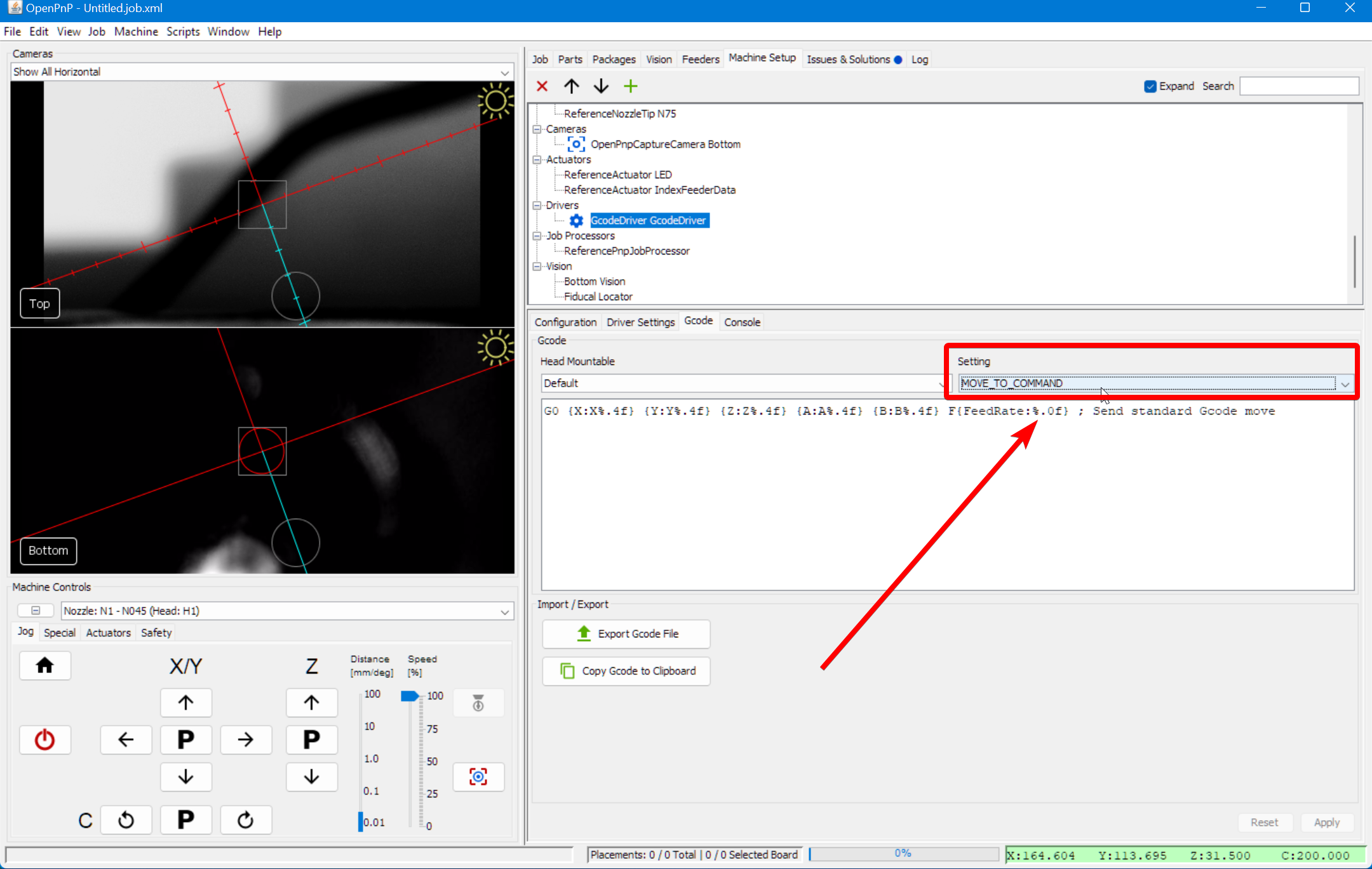 Select the move_to_command option