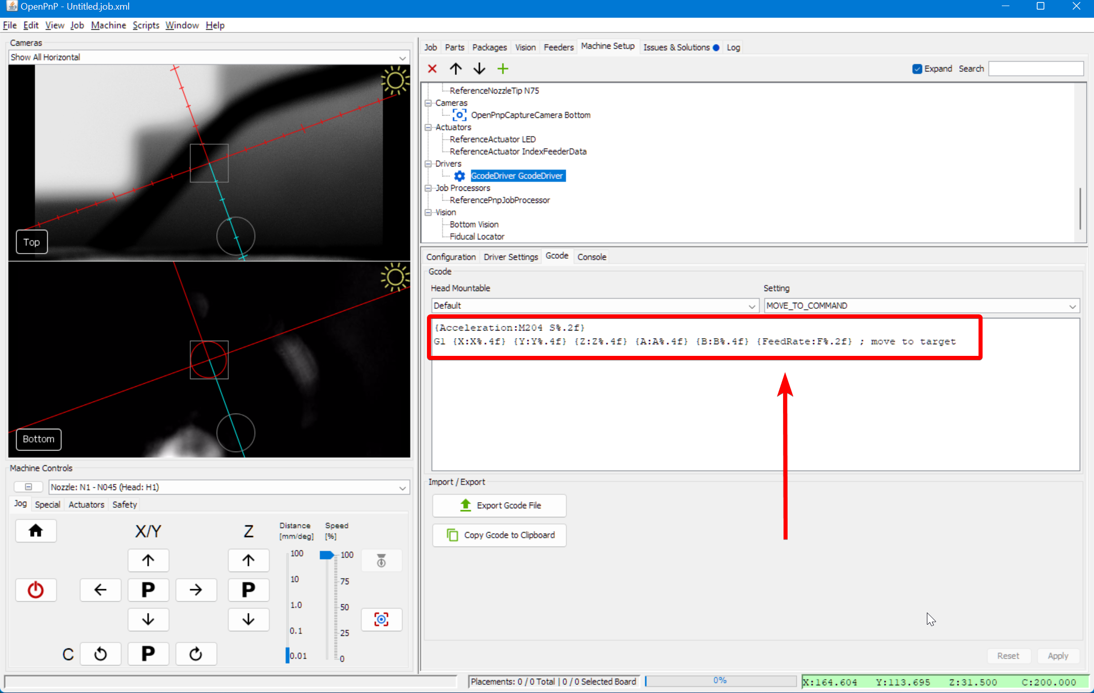 Replace the move-to command