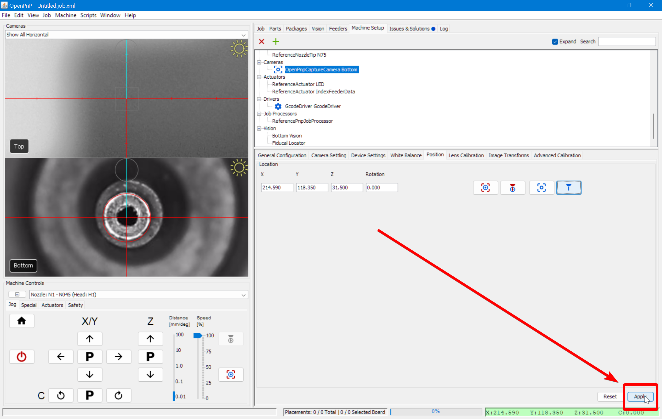 Save the camera location