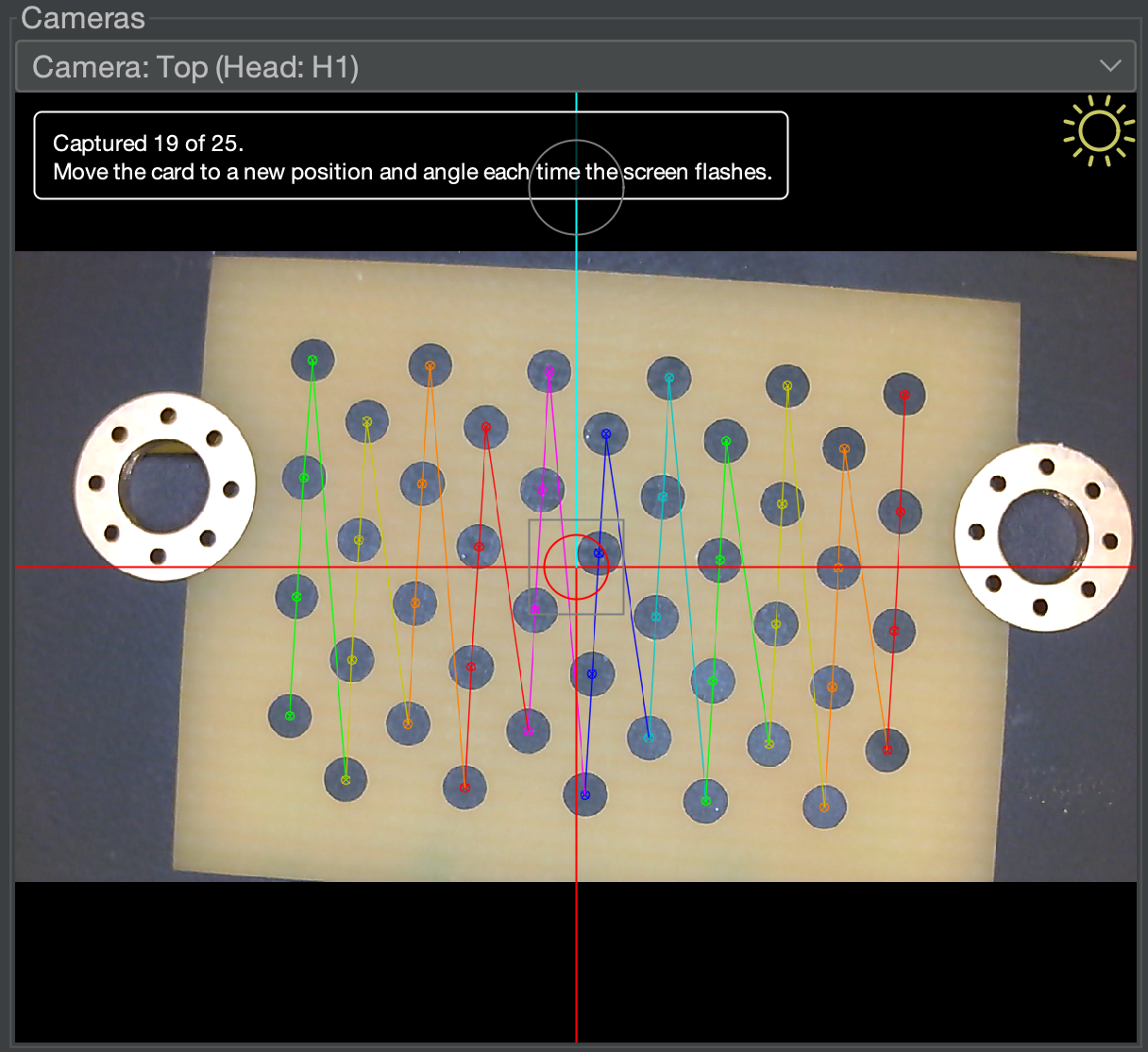 The calibration grid pattern