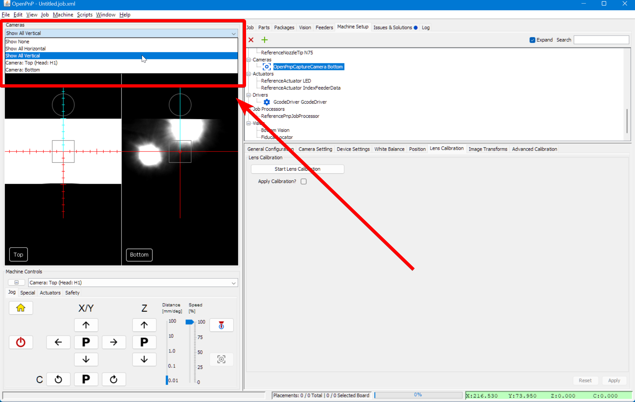 Switch the view to show both cameras