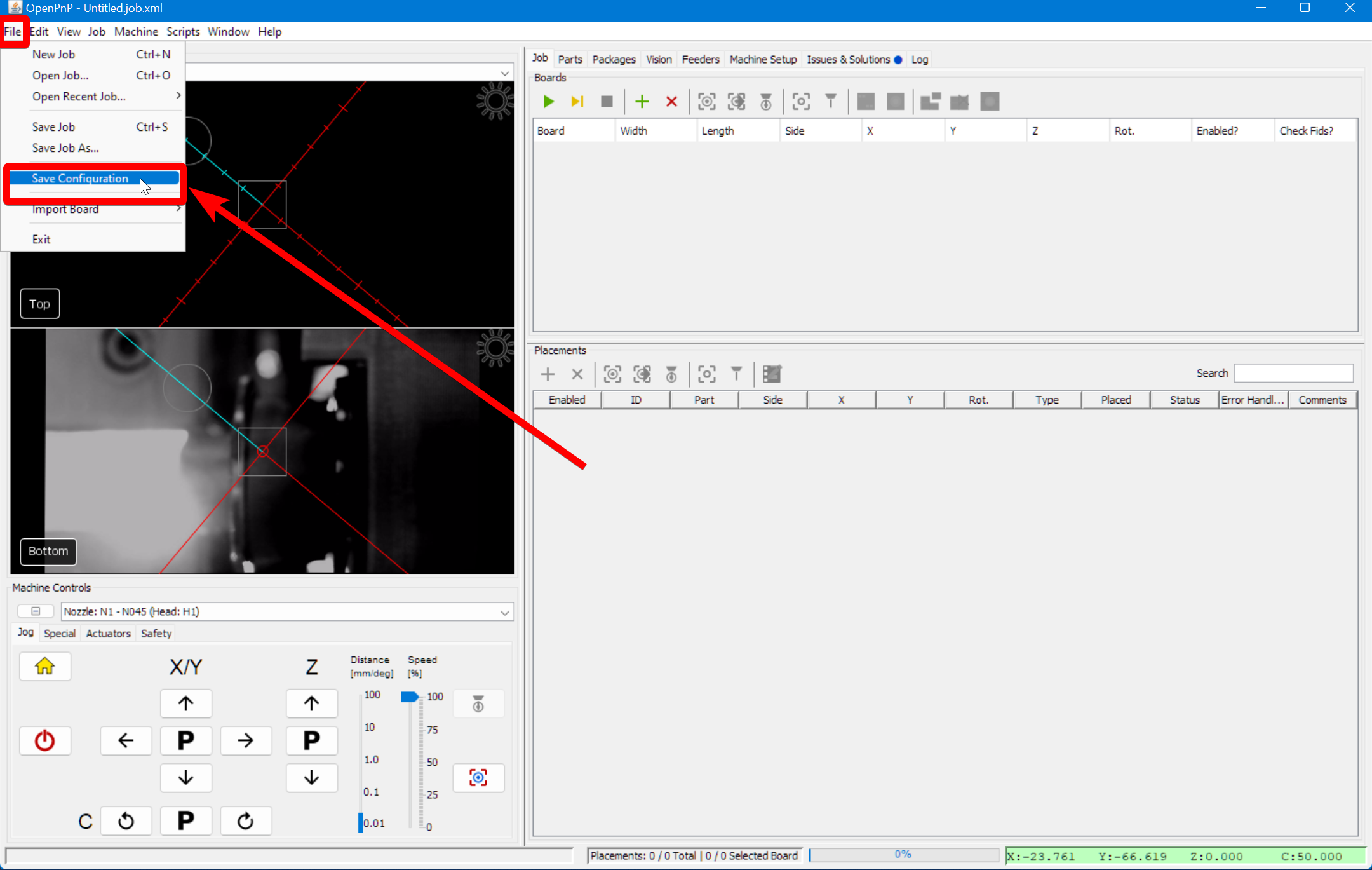 saving the machine config