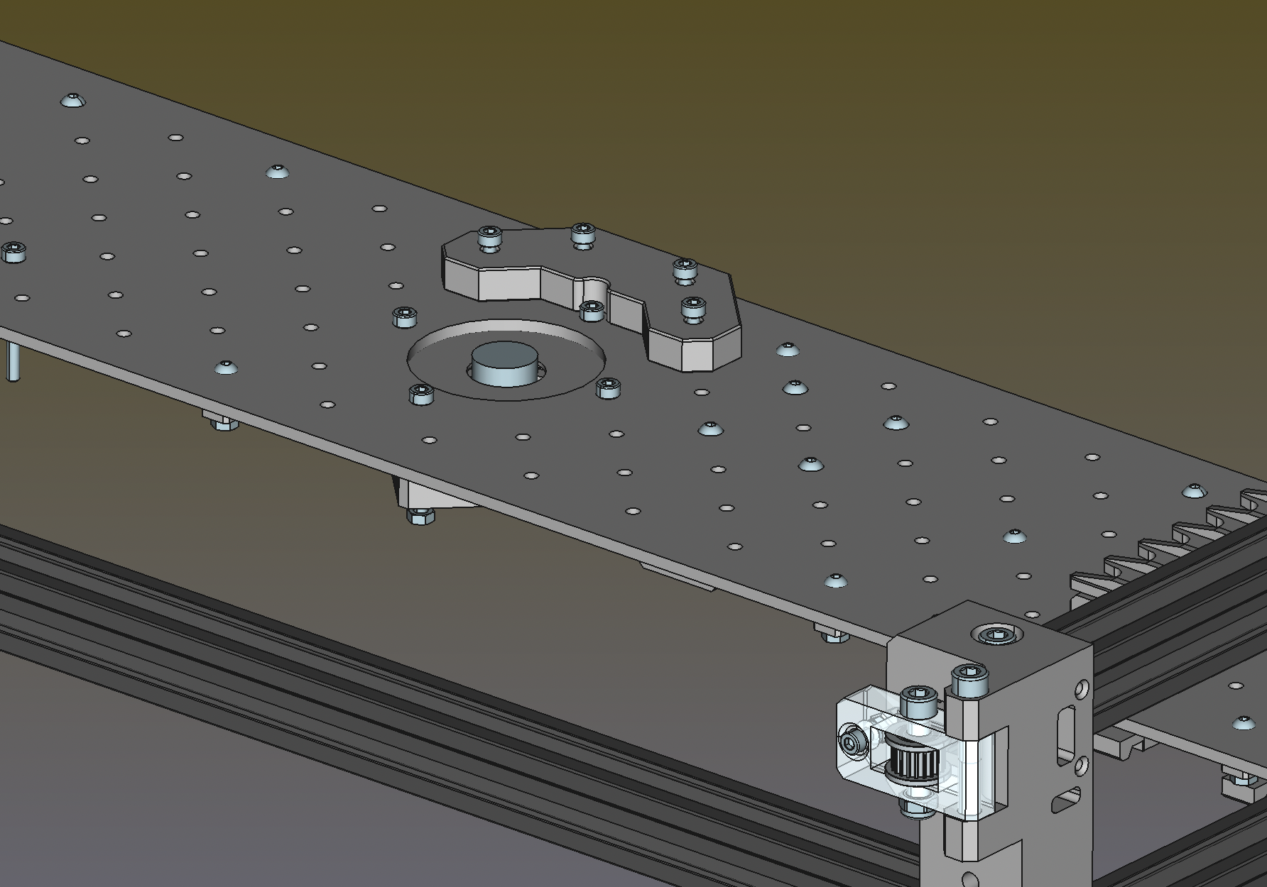 the mounting location for the datum board and holder