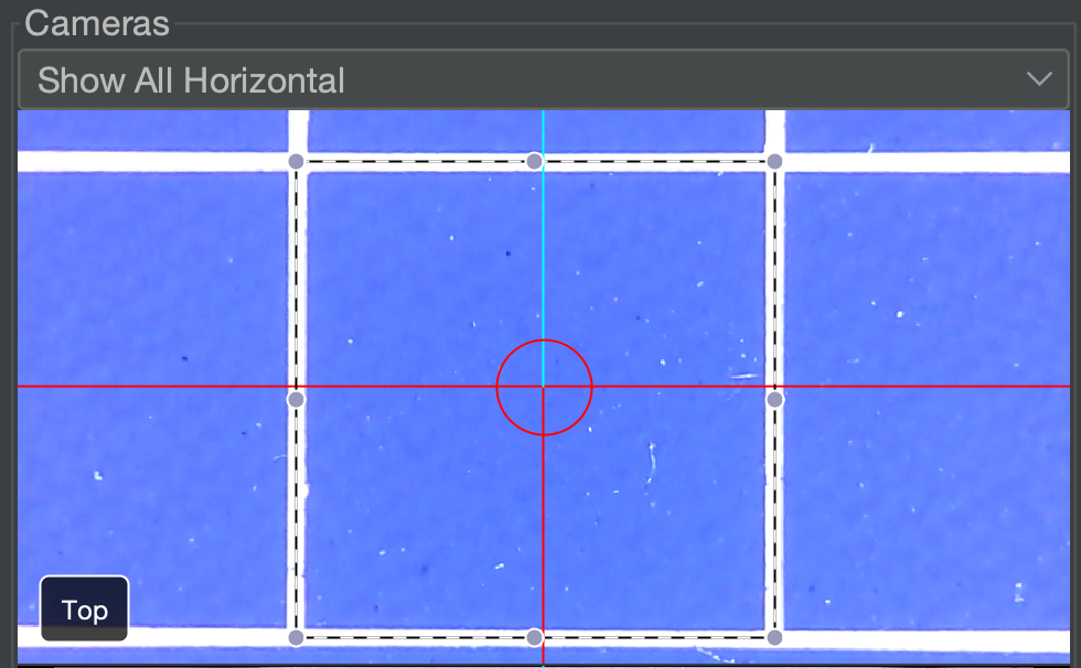 Drag the box to the center of the outline square on the datum board.