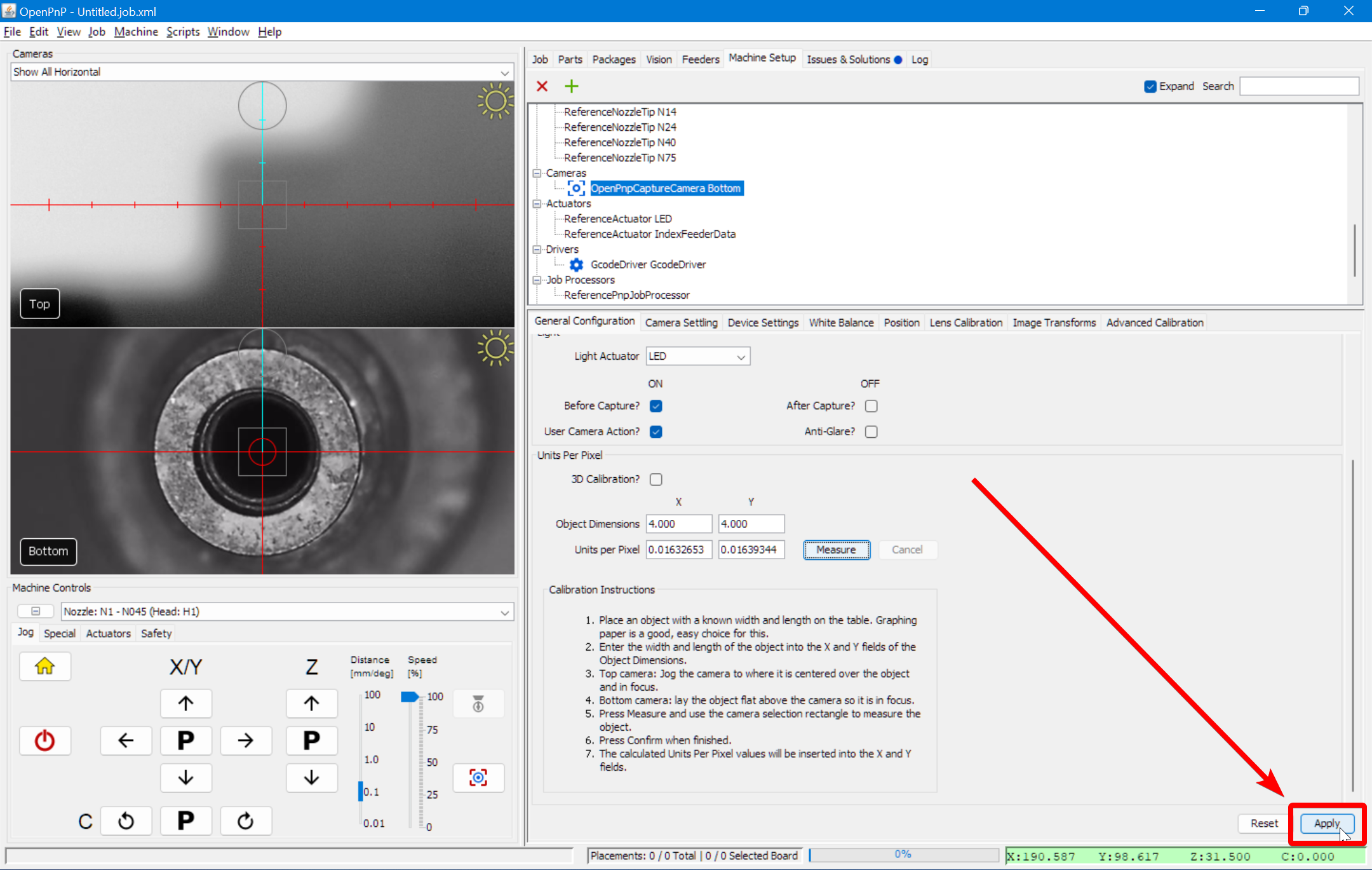 Apply the new settings