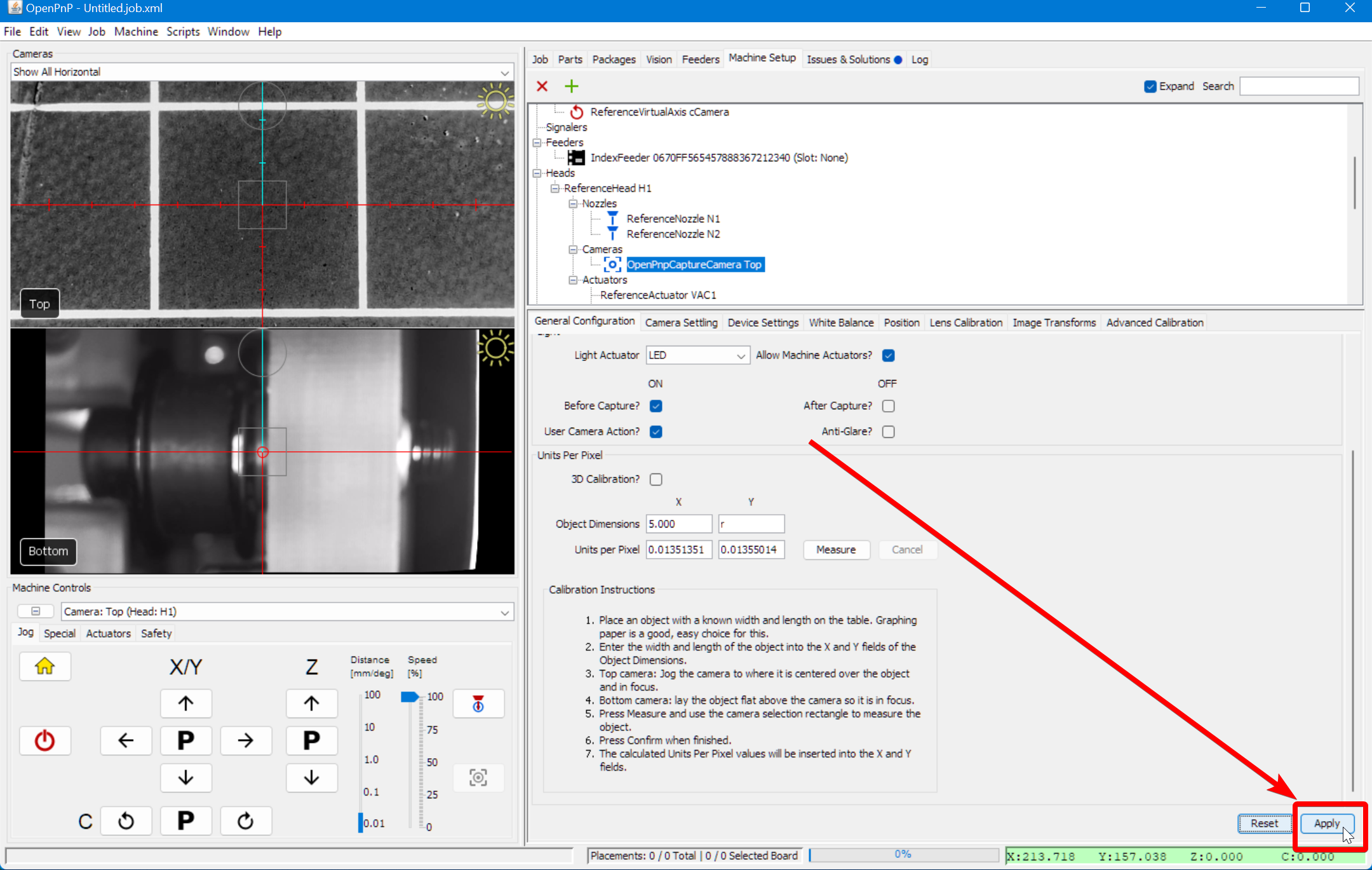 Apply the new settings