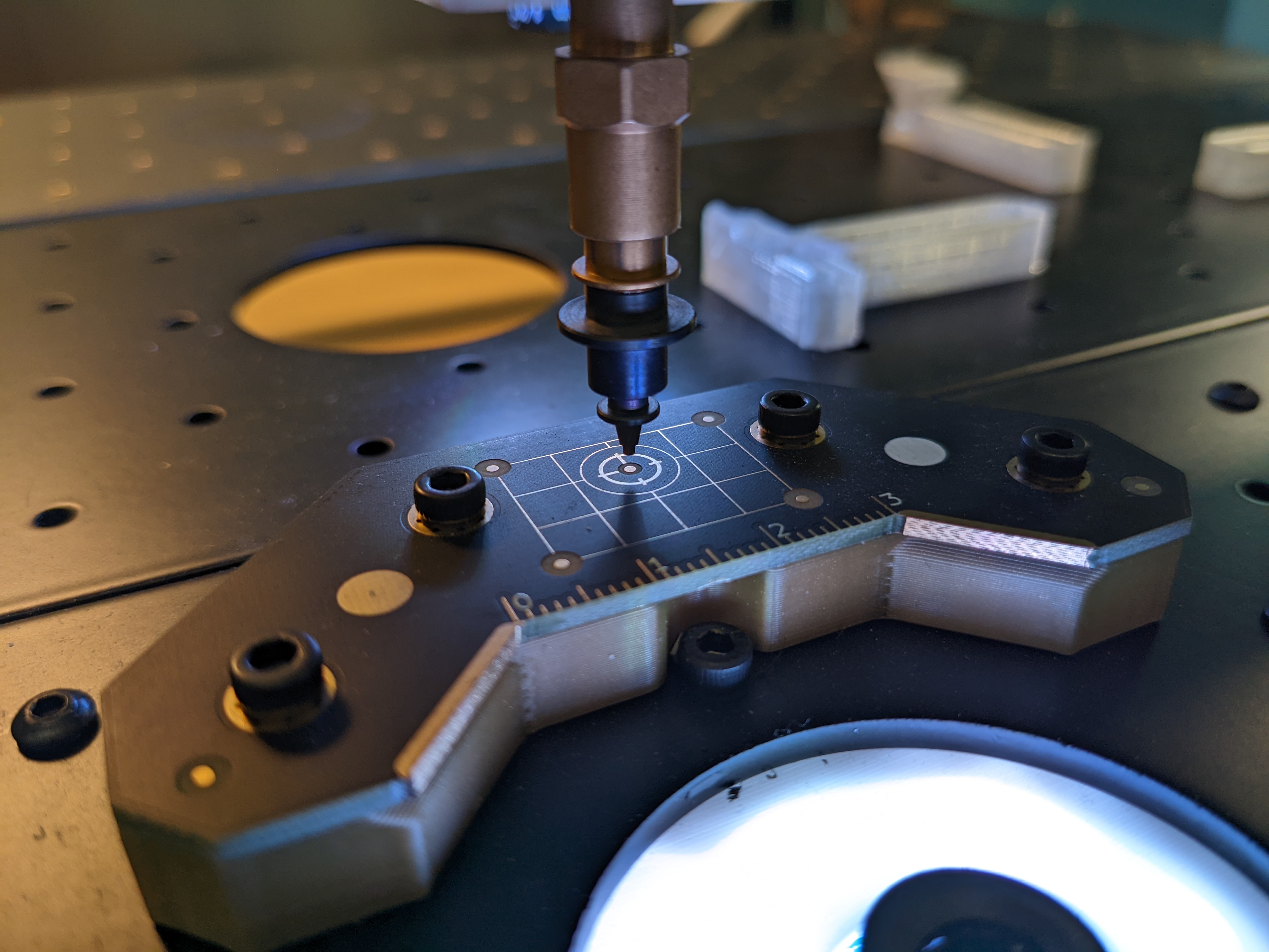 Nozzle almost touching homing fiducial