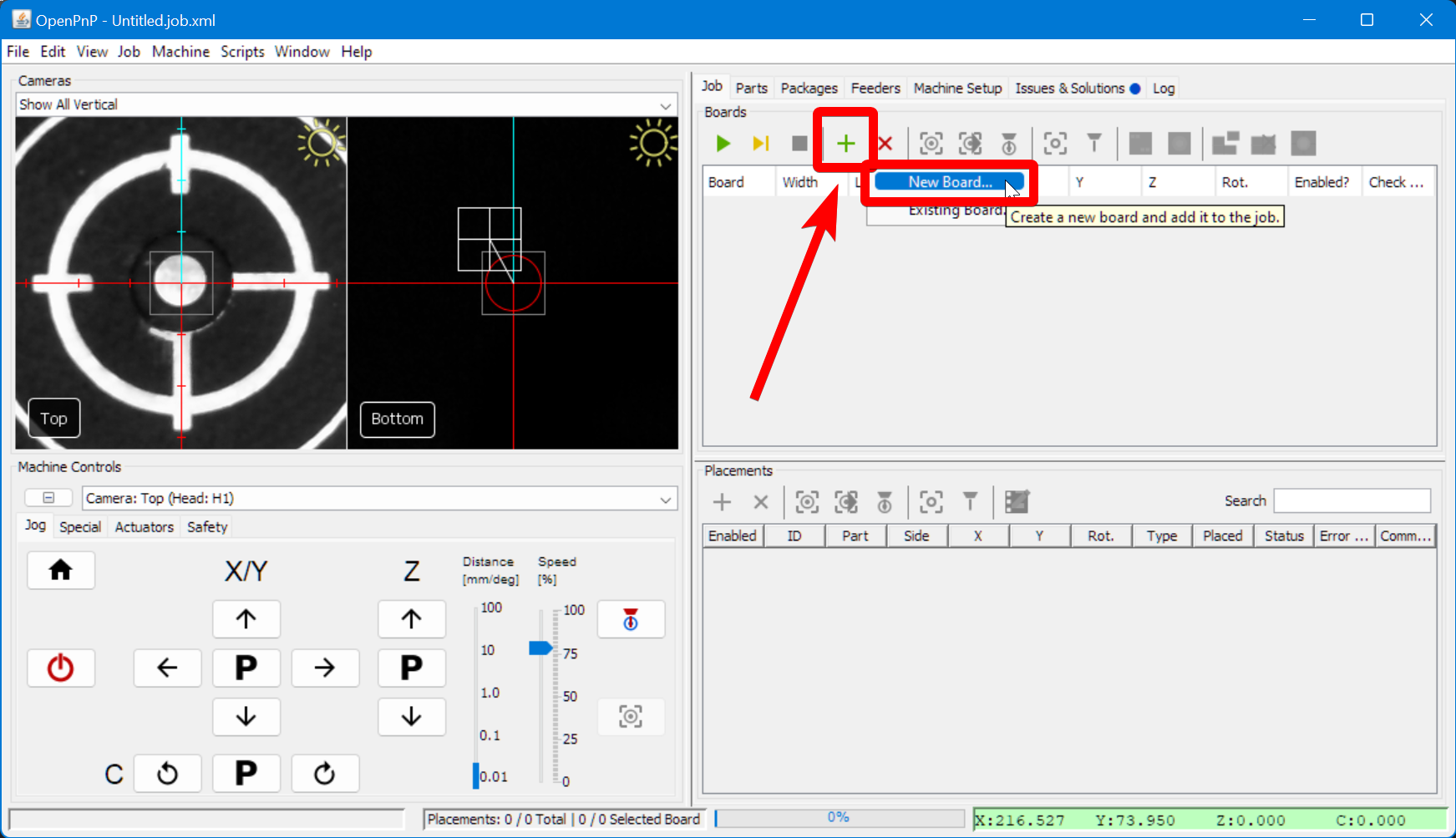 Add a new board to the job