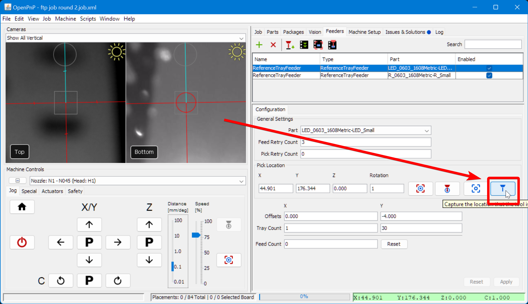 Save the nozzle position