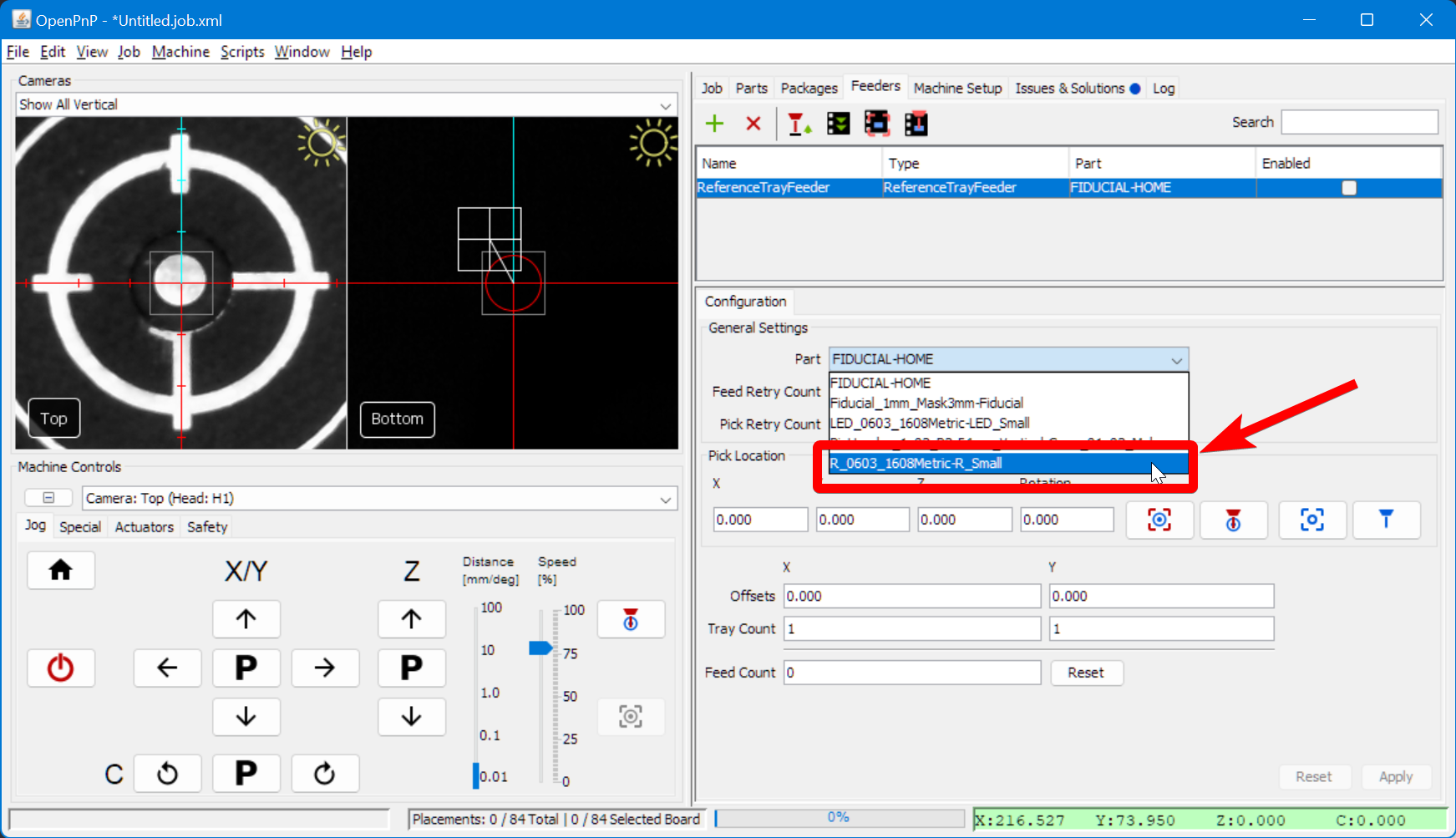 Assign the resistor to the tray feeder