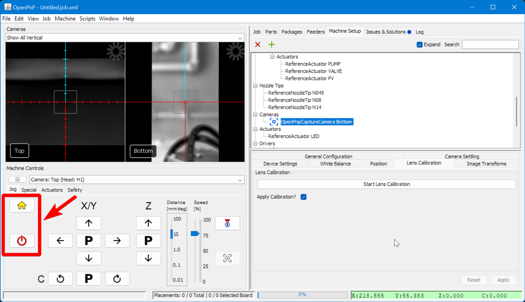 Connect to your LumenPnP and home it