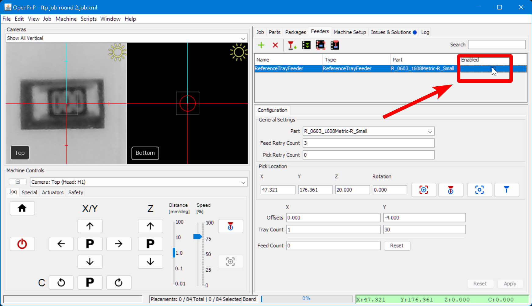 Enable the feeder so that it is used