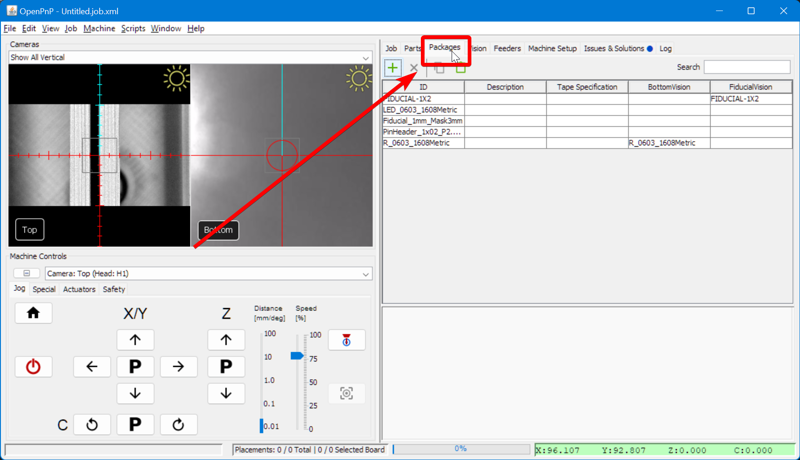 Switch to the Packages Tab