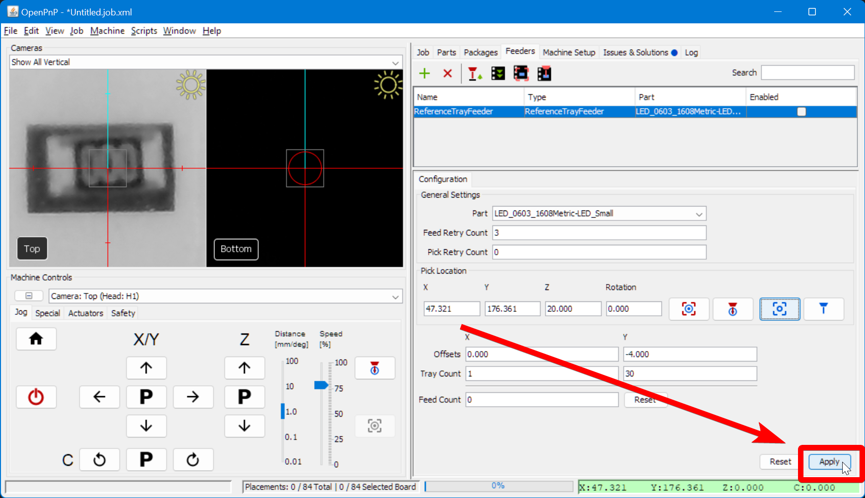 Save feeder settings