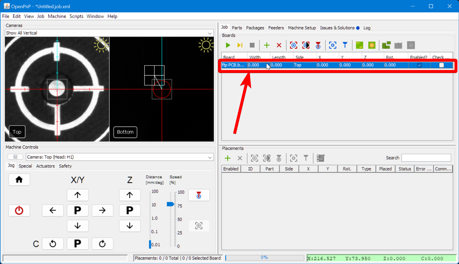 Select the board to import the design