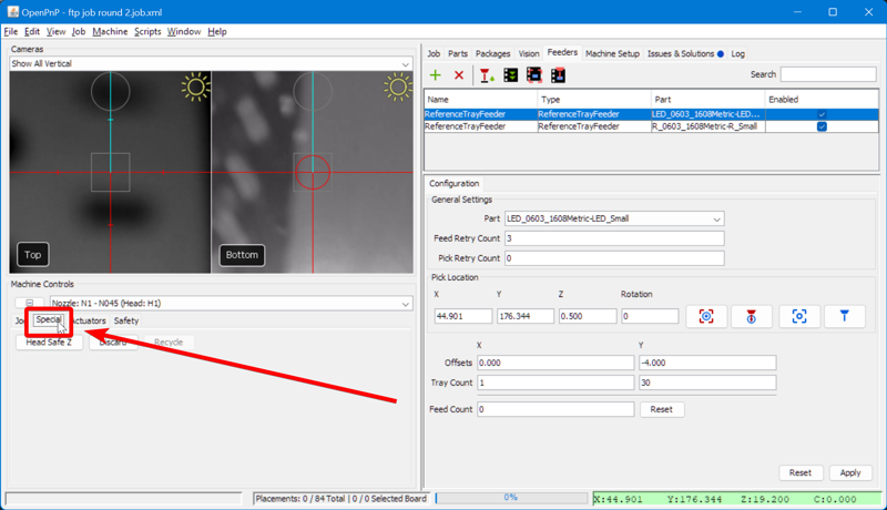 Switch to the special tab